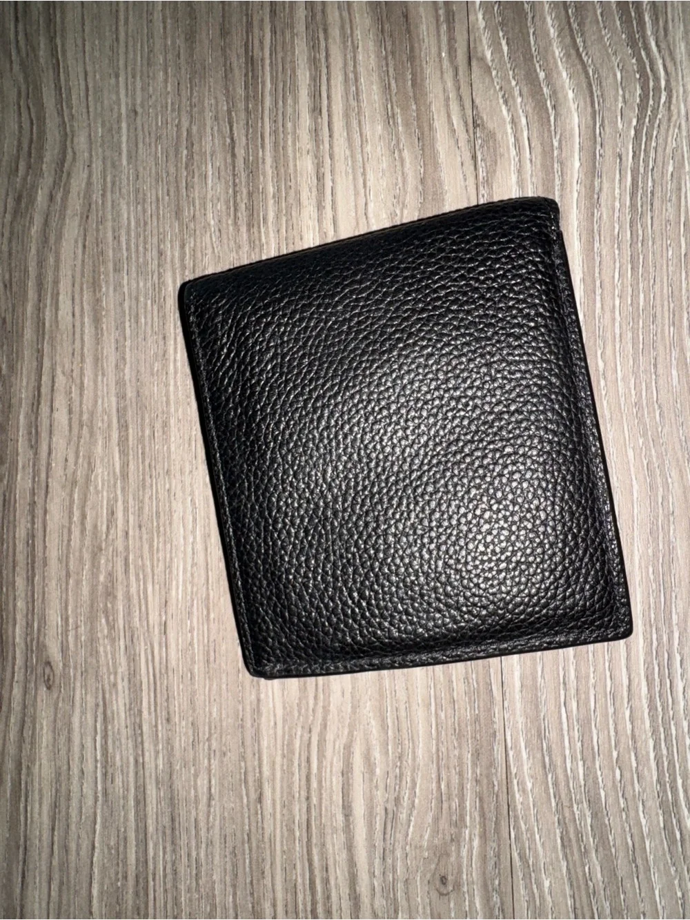 Coach Black Pebbled Leather Bi-Fold Card Wallet